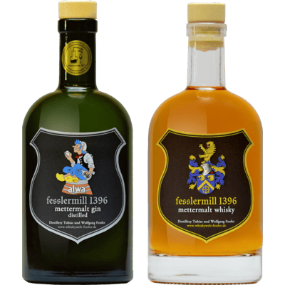 Fessler Mühle Traditional Package - 1x Craft Gin and 1x Craft Whisky (1x mettermalt® Whisky classic + 1x alwa® mettermalt® Gin)