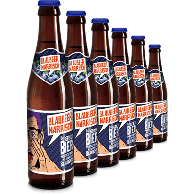 Blueberry Narrisch - mixed beer drink with blueberry syrup - six pack