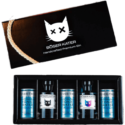Böser Kater - 2er Gin Tonic Tasting Set (1x Blackberry Gin +1x Two Faced Gin + 3x Fever-Tree Mediterranian Tonic Water)