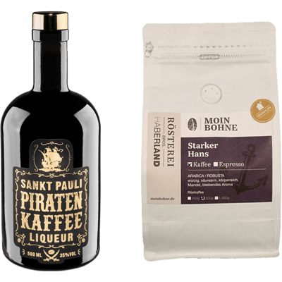 Pirate coffee coffee liqueur + Strong Hans coffee from Moin Bohne - tasting set