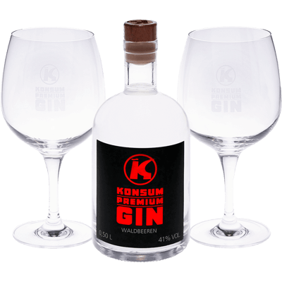 Konsum Premium Gin Geschenkset (1x Waldbeeren Gin + 2 Nosing Gläser) 2