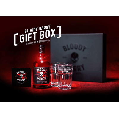 BLOODY HARRY Original Rum-Spirituose - Geschenkbox (1x Rum-Spirituose + 2 Gläser)