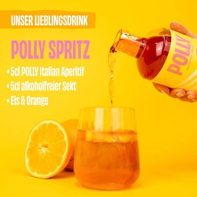 POLLY Italian Aperitif Geschenkset (1x Alkoholfreier Aperitif + 1x alkoholfreier Prosecco + 2 Gläser)