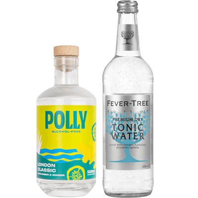 POLLY London Classic Geschenkset – 1x Alkoholfreier Gin + 1x Tonic Water + 2 Gläser