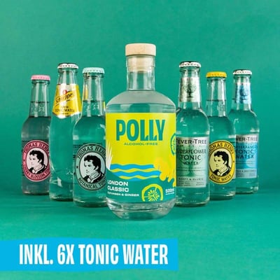 POLLY London Classic Tonic Bundle – 1x Alkoholfreier Gin + 6x Tonic Water