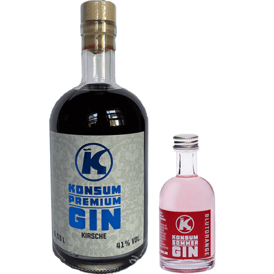 AKTION: Konsum Premium Gin Kirsche + 1 Blutorange Mini GRATIS