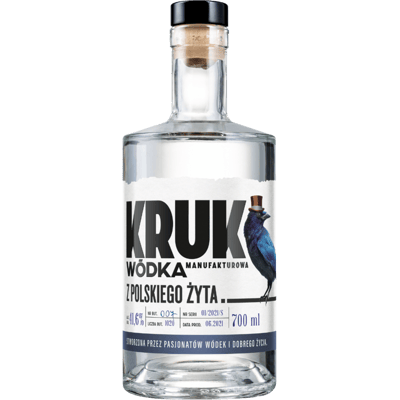 Kruk wódka z polskiego żyta - "Polish rye vodka".