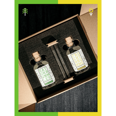 Manukat Gin Geschenkbox klein (1x Naturbummler Dry Gin + 1x Fruchtbrumme Compound Gin)