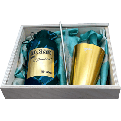 SILKGIN gift box (1x gin + 1x mug + 1x drinking straw + 2x silk scarves)