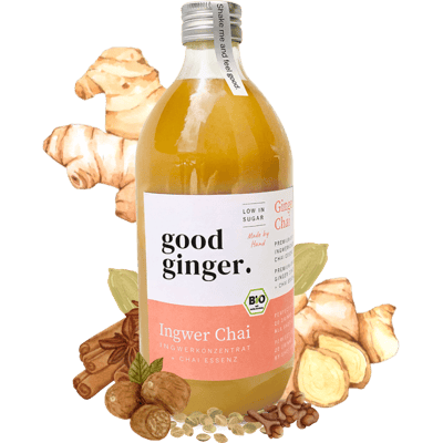 Organic ginger concentrate + chai essence. Without additives!