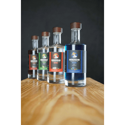 Duchess Gin Tasting Set Winter 4 (1x Franconian Dry Gin + 1x Blue Edition + 1x Sloe Gin + 1x Green Edition)