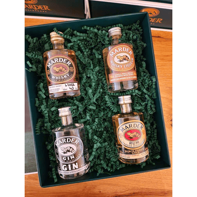 Marder Mini Set - Tasting package (1x gin + 1x rum +1x whisky liqueur + 1x whisky)