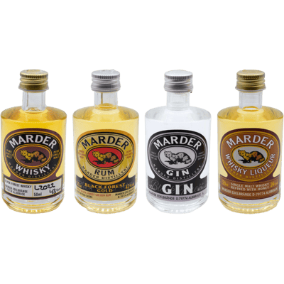 Marder Mini Set - Tasting package (1x gin + 1x rum +1x whisky liqueur + 1x whisky)
