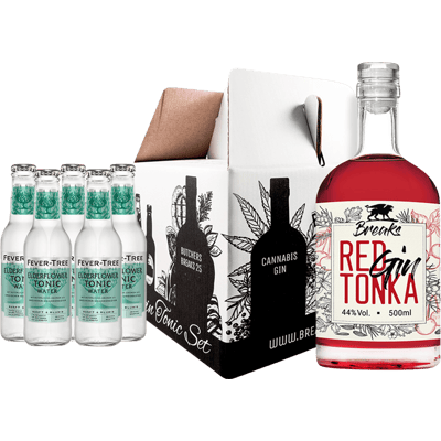 Breaks Genießer-Set Red Tonka Gin (1x Red Tonka Gin + 5x Fever Tree Wild Berry Tonic Water)