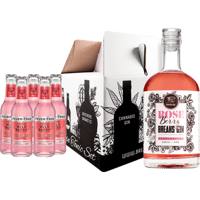 Breaks Genießer-Set Rose Berry Gin (1x Rose Berry Gin + 5x Fever Tree Wild Berry Tonic Water)