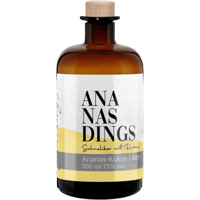 Ananasdings - pineapple cream liqueur refined with coconut and rum