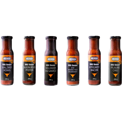 BBQ sauces tasting pack of 6