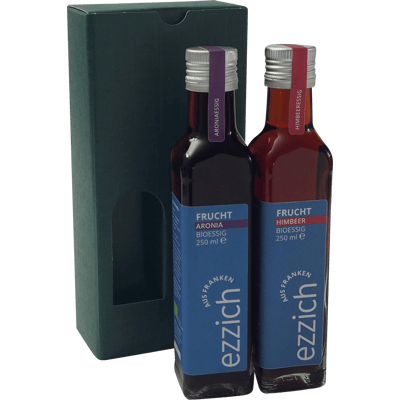 ezzich Set FRUIT - Organic Vinegar Tasting Package (1x chokeberry vinegar + 1x raspberry vinegar)