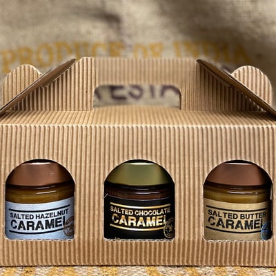 Caramel Triple Karamellcreme Probierpaket (1x Salted Butter + 1x Salted Chocolate + 1x Salted Hazelnut)