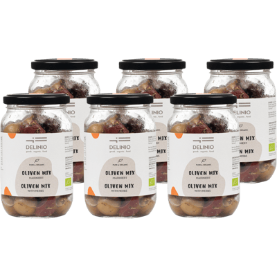 6x marinated organic olives mix
