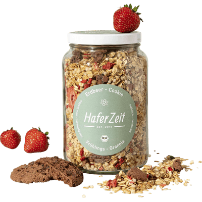 Organic Granola Strawberry Cookie in a Jar - Muesli Blend