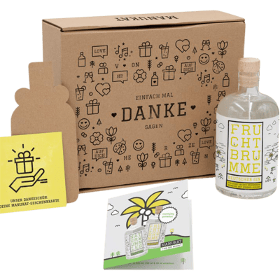 Manukat Danke Gin-Geschenkbox mit Fruchtbrumme Gin