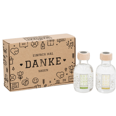 Manukat Danke Gin-Geschenkbox Gin Duo Mini (1x Naturbummler Dry Gin + 1x Fruchtbrumme Compound Gin)