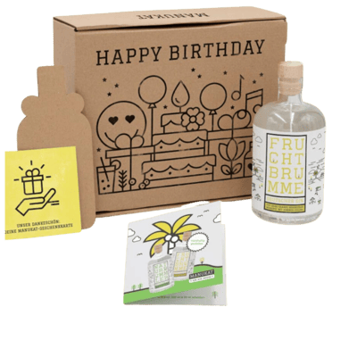 Manukat Geburtstag Gin-Geschenkbox mit Fruchtbrumme Gin