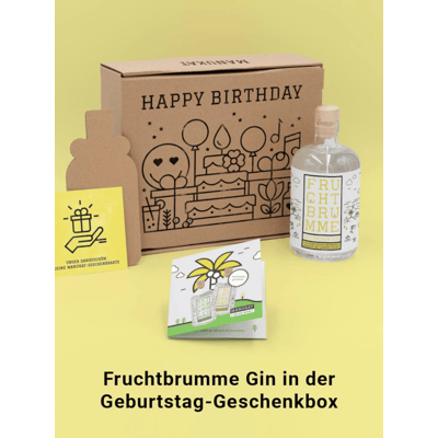Manukat birthday gin gift box with Fruchtbrumme gin
