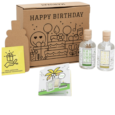Manukat Birthday Gin Gift Box Gin Duo (1x Naturbummler Dry Gin + 1x Fruchtbrumme Compound Gin)