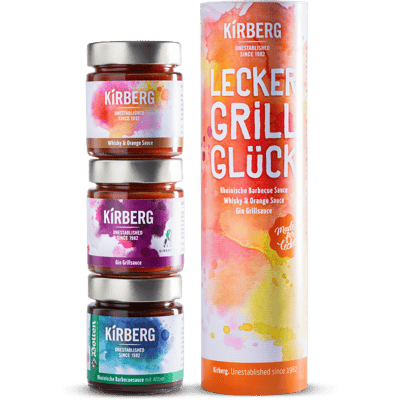 Lecker Grill Glück barbecue sauce tasting package (1x Whisky & Orange Sauce + 1x Gin Barbecue Sauce + 1x Rhenish Barbeque Sauce)