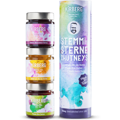 Stemmis star chutneys tasting package (1x blackcurrant + 1x onion & gin + 1x plum & olive)