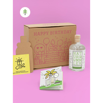 Manukat Birthday Gin Gift Box Pink with Naturbummler Gin
