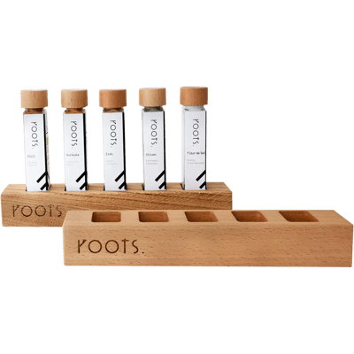 Wooden spice rack for 5 spices