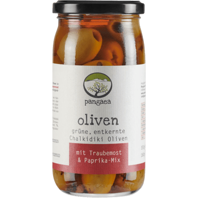 Premium Chalkidiki olives in grape must & pepper mix marinade