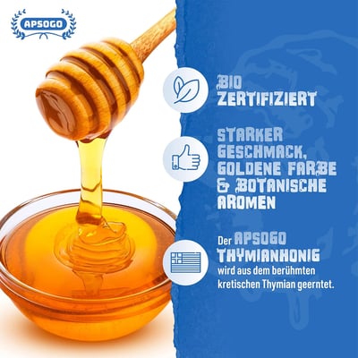 Apsogo Organic Thyme Honey from Greece