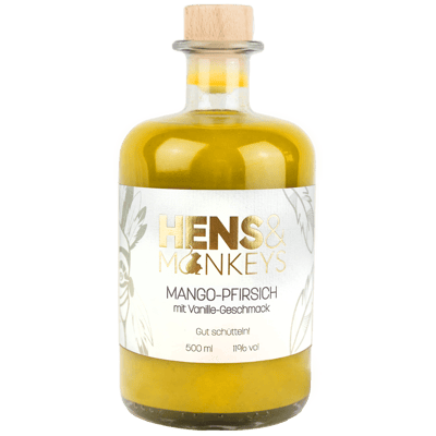HENS & MONKEYS Mango-Pfirsich Likör mit Vanille