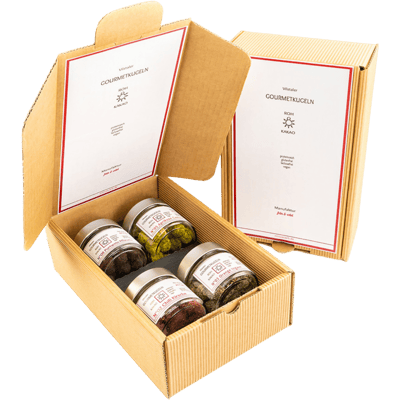 Minuscarb raw cocoa gourmet balls 4-piece gift box - put your box together!