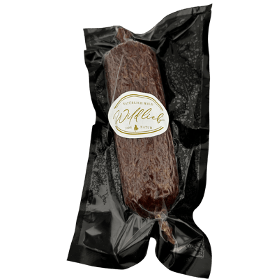 Vacuum-packed fennel venison salami with organic pork