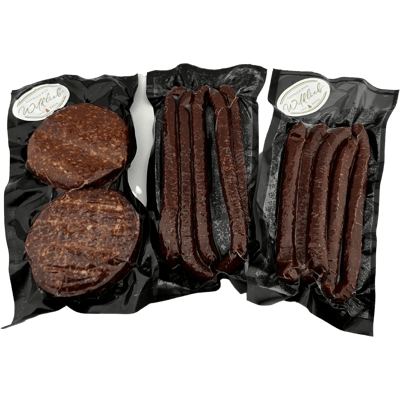 Wildlieb vacuum-packed snack set (1x wild boar cracker + 1x chili venison cracker + 1x mouflon taler)