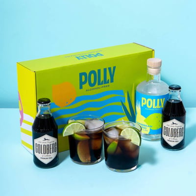 POLLY Cuba Libre Starter Set (1x non-alcoholic rum + 2x cola + 2 glasses + 1 recipe book)