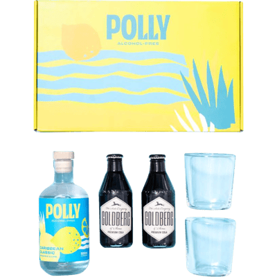 POLLY Cuba Libre Starter Set (1x non-alcoholic rum + 2x cola + 2 glasses + 1 recipe book)