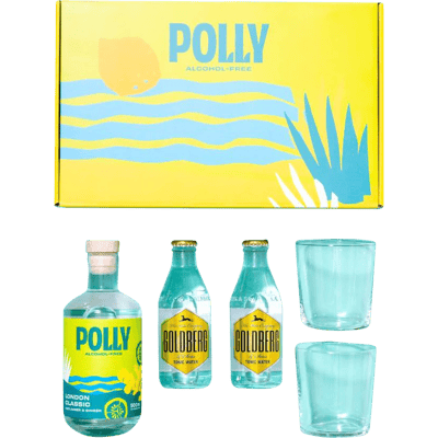 POLLY G+T Set (1x alcohol-free gin alternative + 2x tonic water + 2x glasses + 1x recipe book)