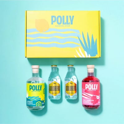 POLLY G+T Starter Pack (2x Alkoholfreie Gin-Alternative + 2x Tonic Water + 1x Rezeptbuch)