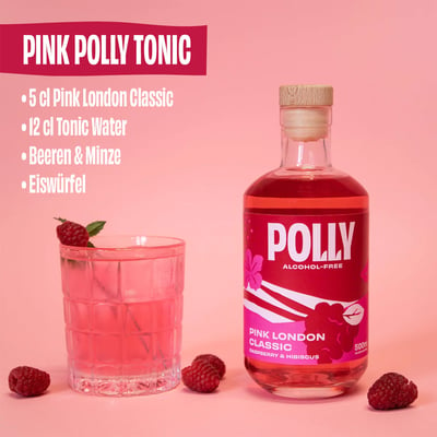 POLLY Pink London Classic - Alcohol-free pink gin alternative