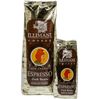 ILLIMANI Coffee INCA Dark Roast Organic Espresso Beans - whole bean
