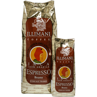 ILLIMANI Coffee INCA Medium Roast Organic Espresso Beans - whole bean