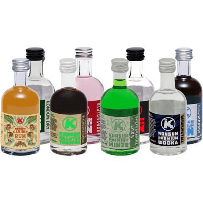 Konsum Premium Minis tasting package (4x gin + 2x liqueur + 1x vodka + 1x rum)