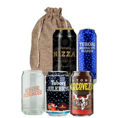 Christmas bag cans with glass - Craft Beer tasting set