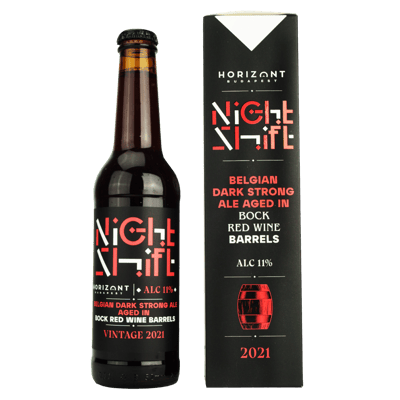 Night Shift Vintage 2021 Belgian Dark Strong Ale aged in red wine barrels